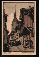 Steindruck-AK Alt-Aarau, Golattenmattgas