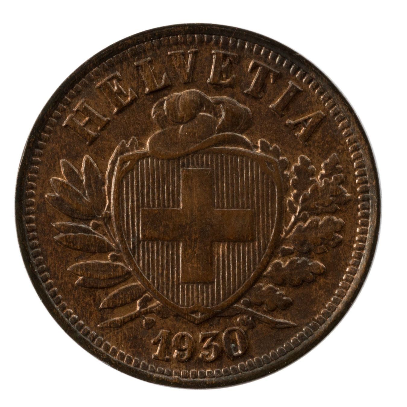 Tutti le monete: Schweiz / Suisse - 2 Rappen - 1930 – Usato da Rotkreuz venduto da Swiss-Coins