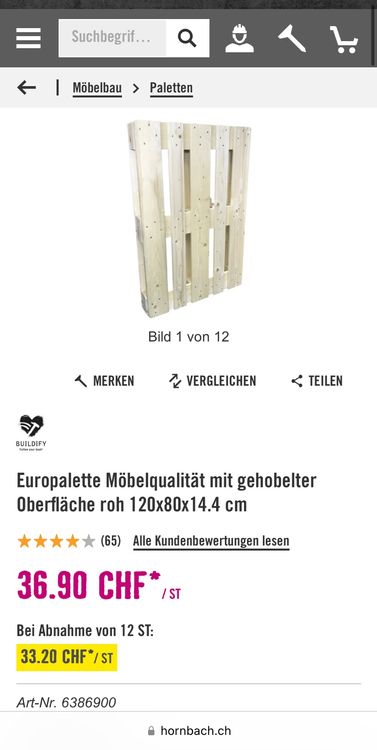 4 Europaletten Möbelqualität Hornbach Kaufen auf Ricardo