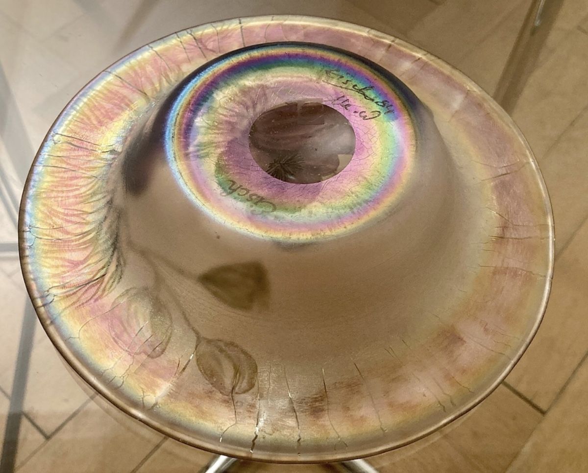 Ciotole: Irisierende Glasschale von Eisch mit Vogel – Usato da Luzern venduto da downtonabbey 1