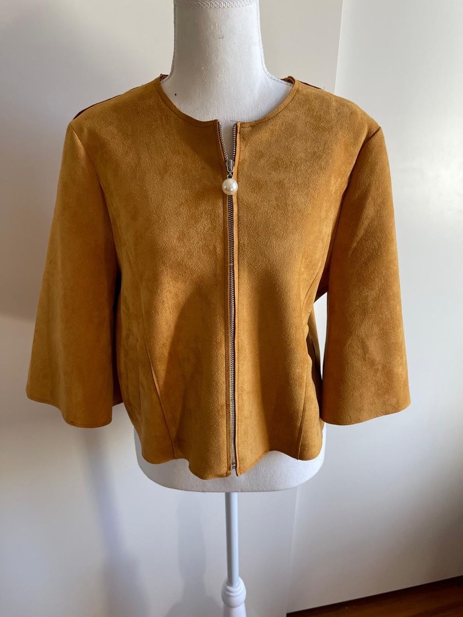 Giacche: Jacket jaune moutarde en daim synthétique – Usato da Sion venduto da edelweissse
