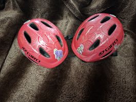 2x Gr 49-53cm Giro Kindervelohelm für Zwillingsmädchen