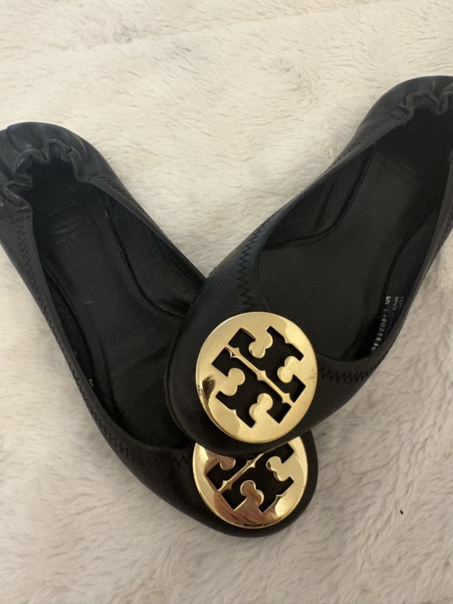 Tory Burch Scarpe da donna: Tory Burch Leder-Ballerinas Schwarz / Gold – Usato da Dörflingen venduto da Raskan 2