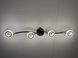 Moderne LED Deckenlampe Chrom 4-flammig