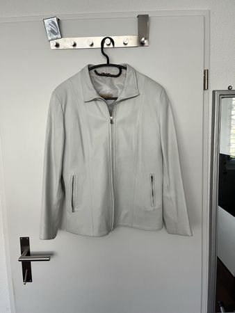Elegante Damen Lederjacke, weiss, Grösse 40, guter Zustand