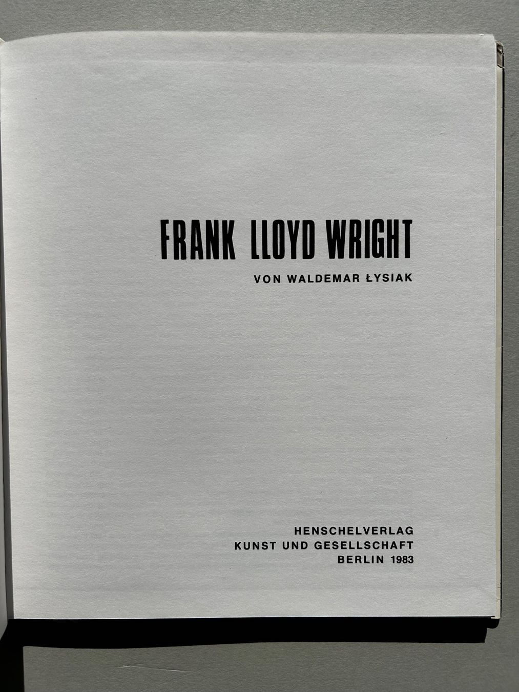 Libri: Frank Lloyd Wright Architecture Book, Rare Edition 1982 – Usato da Zürich venduto da lesgarcons 2