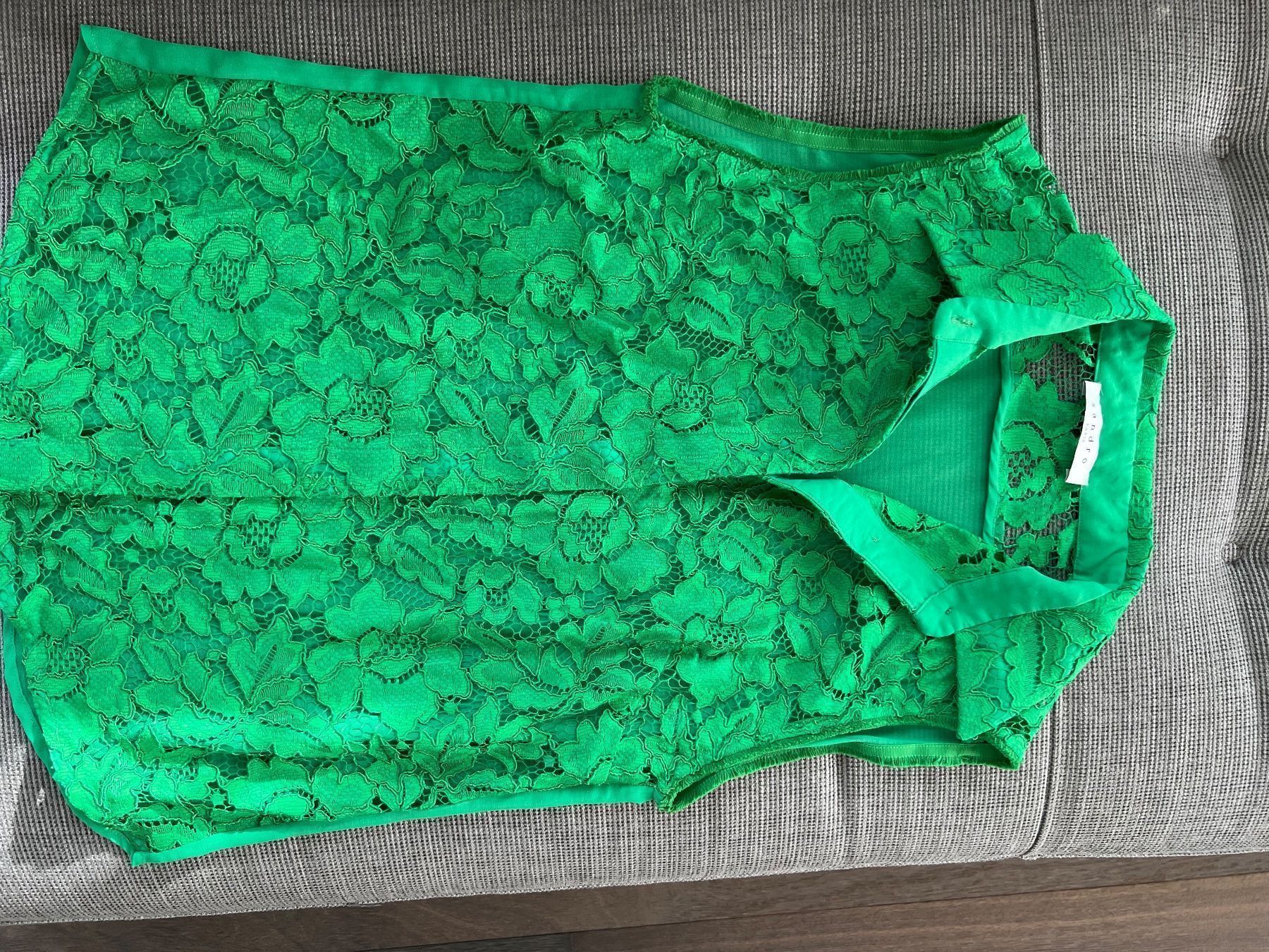Sandro Camicette: Sandro green lace blouse – Usato da Kilchberg venduto da AK_KB 1