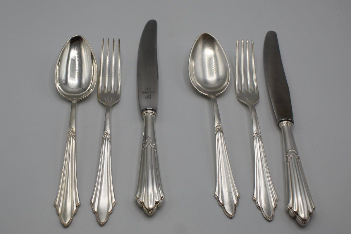 WMF Set di posate: 2 Sets WMF Fächermuster 90er / 6-teilig – Usato da Weggis venduto da Mylemontree