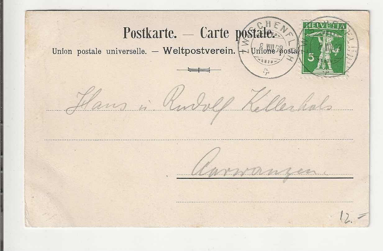 Cartoline postali: Grimmialp, Diemtigtal, 1908 – Usato da Spiez venduto da Niesen20 1