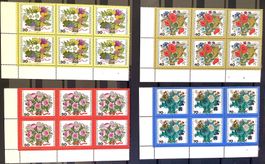 1974 D.Blumensträusse 6er Block Satz ** Mi-n. 473-476