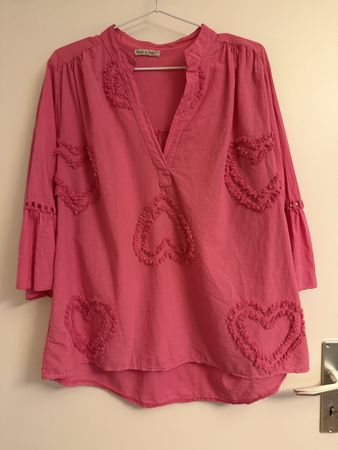 Tunika Damen Pink mit Herzapplikation Grösse L