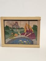 Schönes Holz Klötzli Puzzle mit 6 Märchenmotiven / Nr. 1201