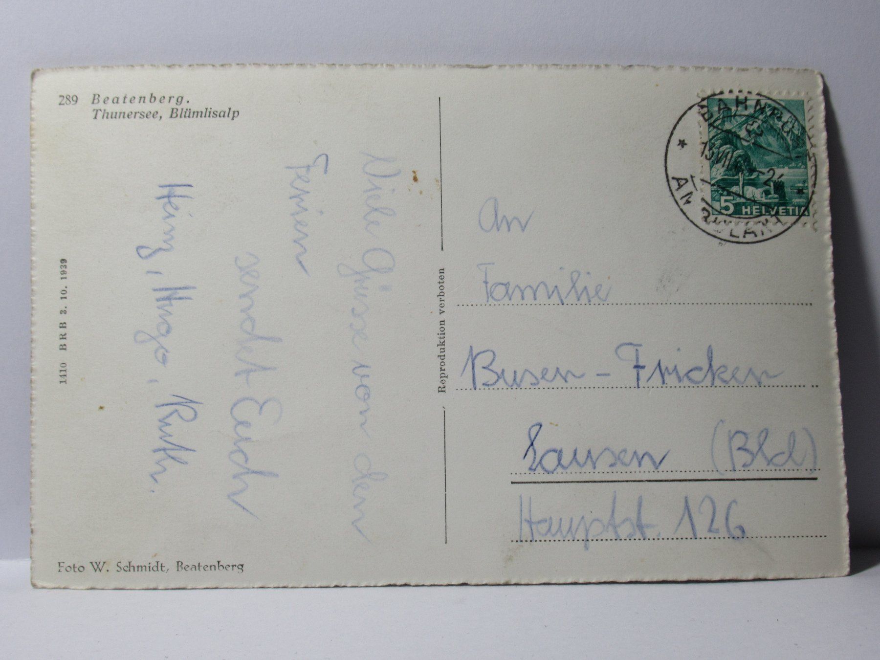 Ansichtskarten: Beatenberg , Thunersee – Gebraucht aus Grenchen von Bluemchen1900 1