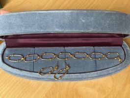 18K 750 Gelbgold Armband & Ohrringe Set