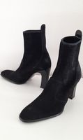 Elegante Wildleder Stiefeletten, schwarz, Grösse 39, Herbst.