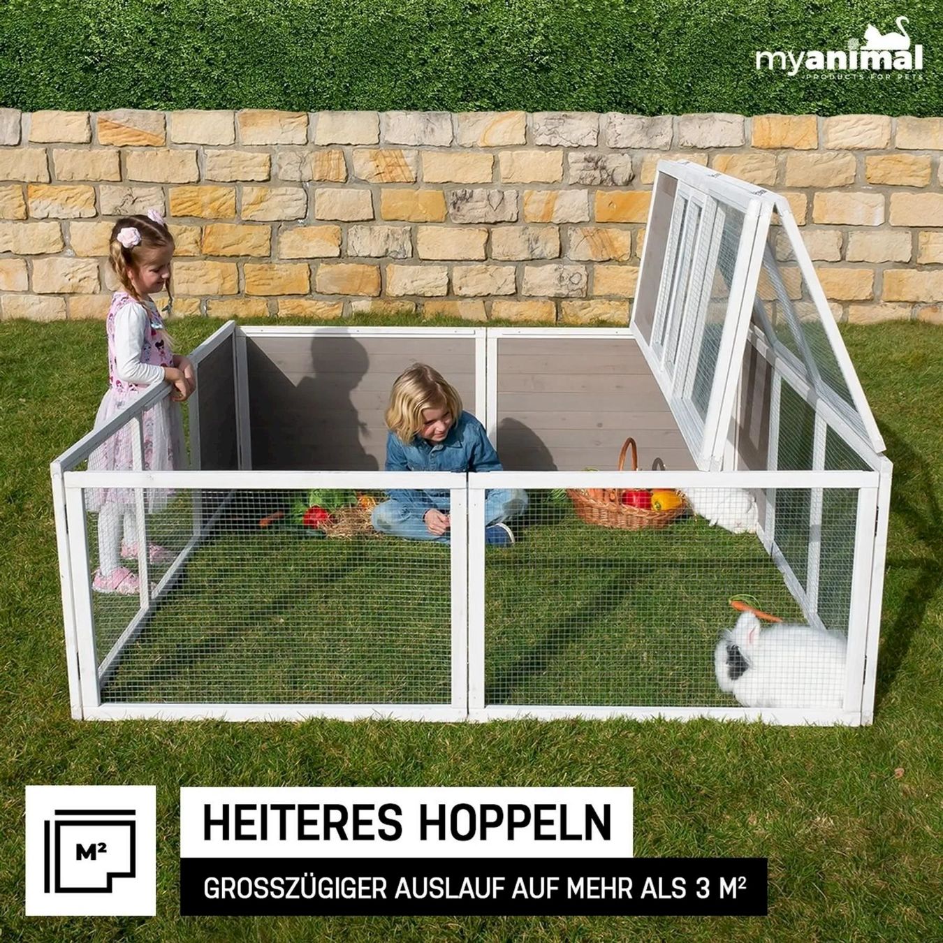 Käfige, Transport & Sicherheit: MyAnimal MH-06 Hasenstall XXL hellgrau – Neu und originalverpackt aus Bottighofen von zaap 8