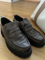 1725.A Leder-Loafers Gr. 38 – Chunky Sohle – Braun