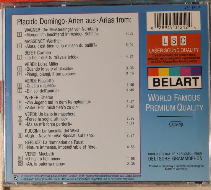 CD: Placido Domingo - Arien Aus – Usato da Luzern venduto da CONTENTI 2