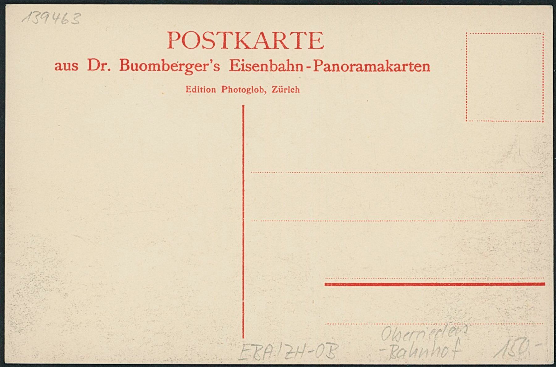Cartoline postali: ZH Oberrieden - Bahnhof - Bahn – Nuovo (secondo la descrizione) da Schindellegi venduto da leecollect 1