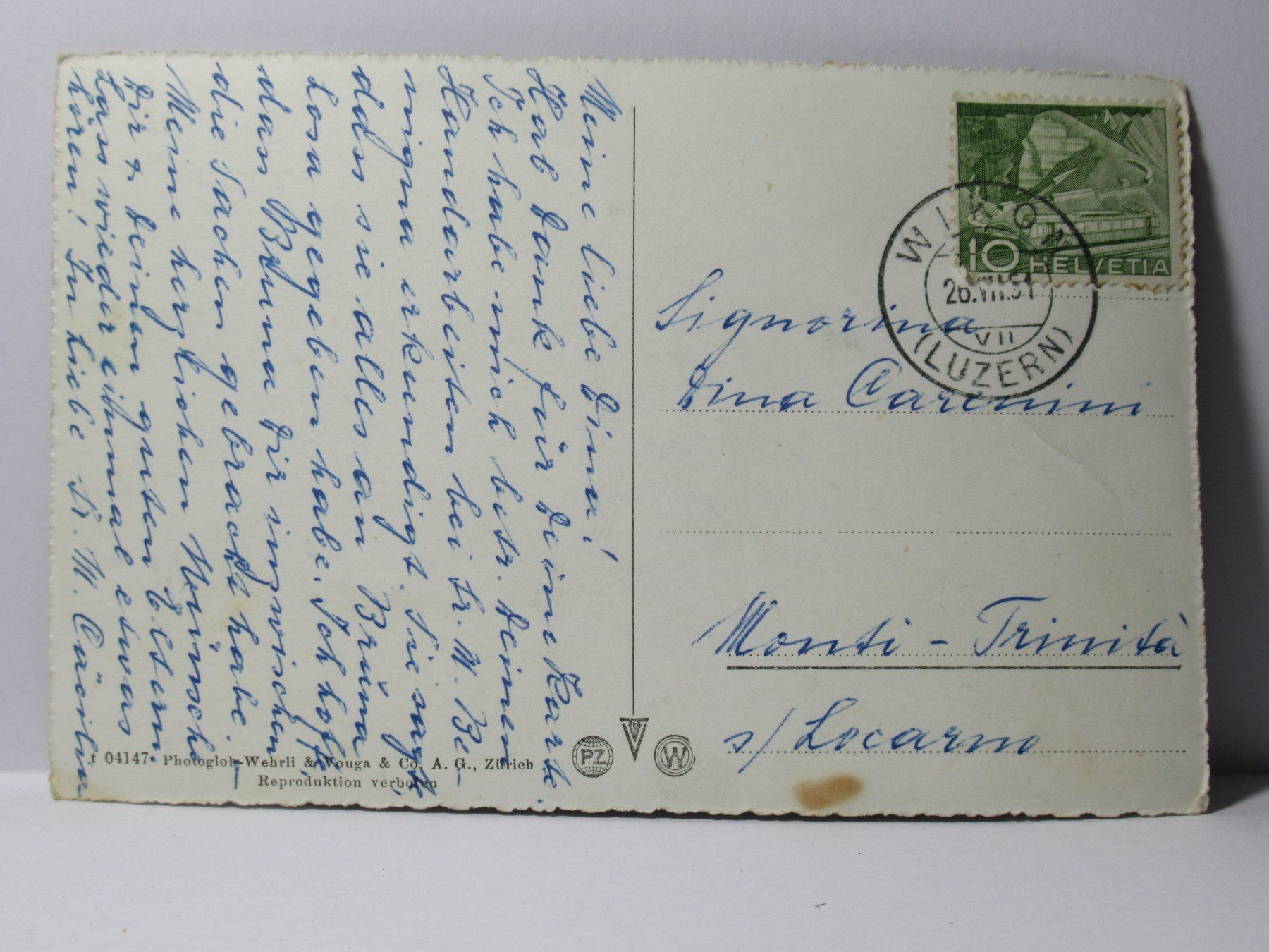 Cartoline postali: Wikon , Töchter - Institut Marienburg 1951 – Usato da Grenchen venduto da Bluemchen1900 1