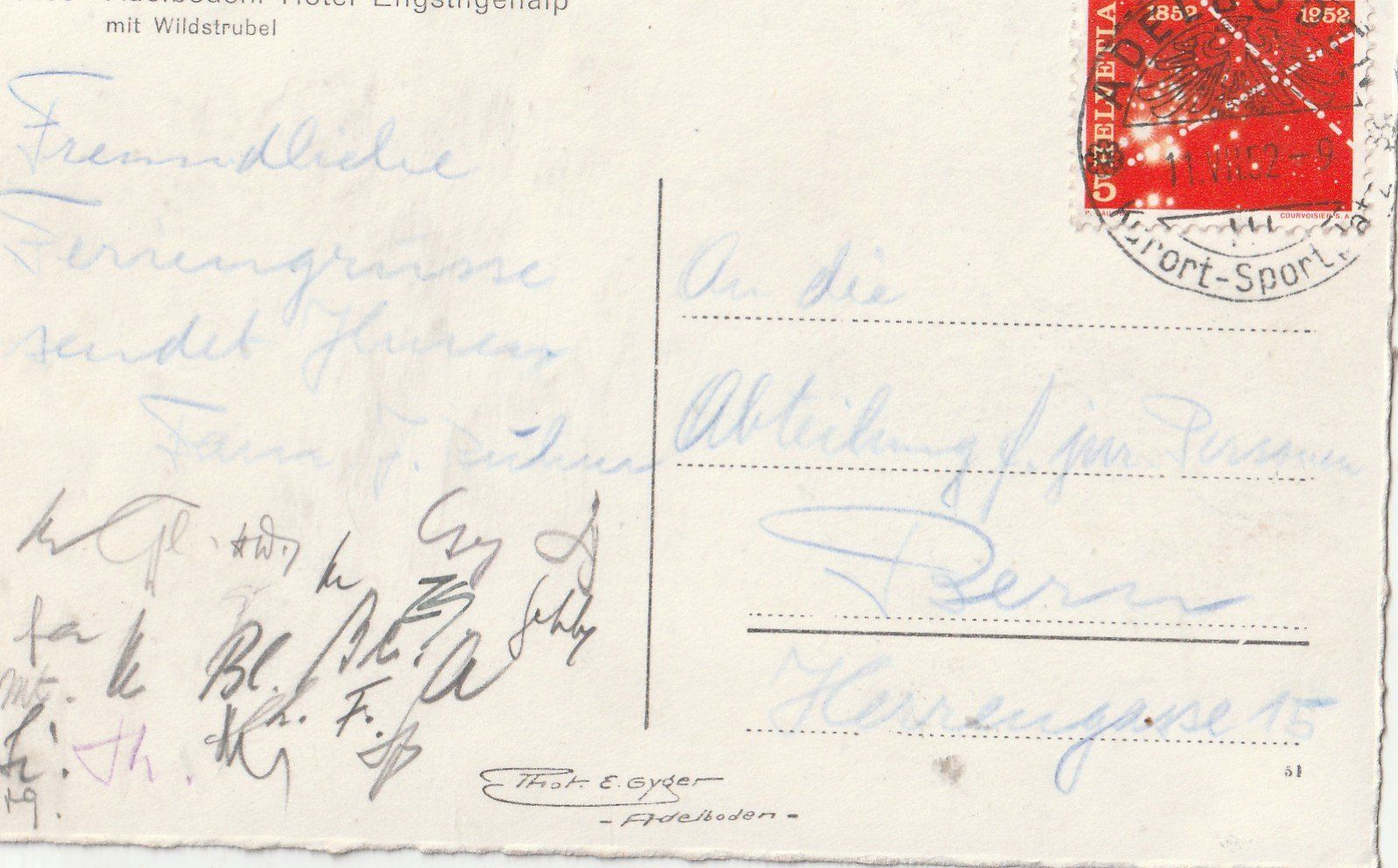 Cartoline postali: Adelboden Engistenalp – Usato da Lumbrein venduto da made02 1