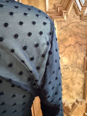 Elastische Tüllbluse Größe: M Farbe: Schwarz