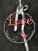 Metallkranz "Love" mit Vögel Deko 30cm