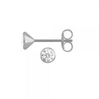 Kelchstecker rund 4mm Silber 925 mit Zirkonias