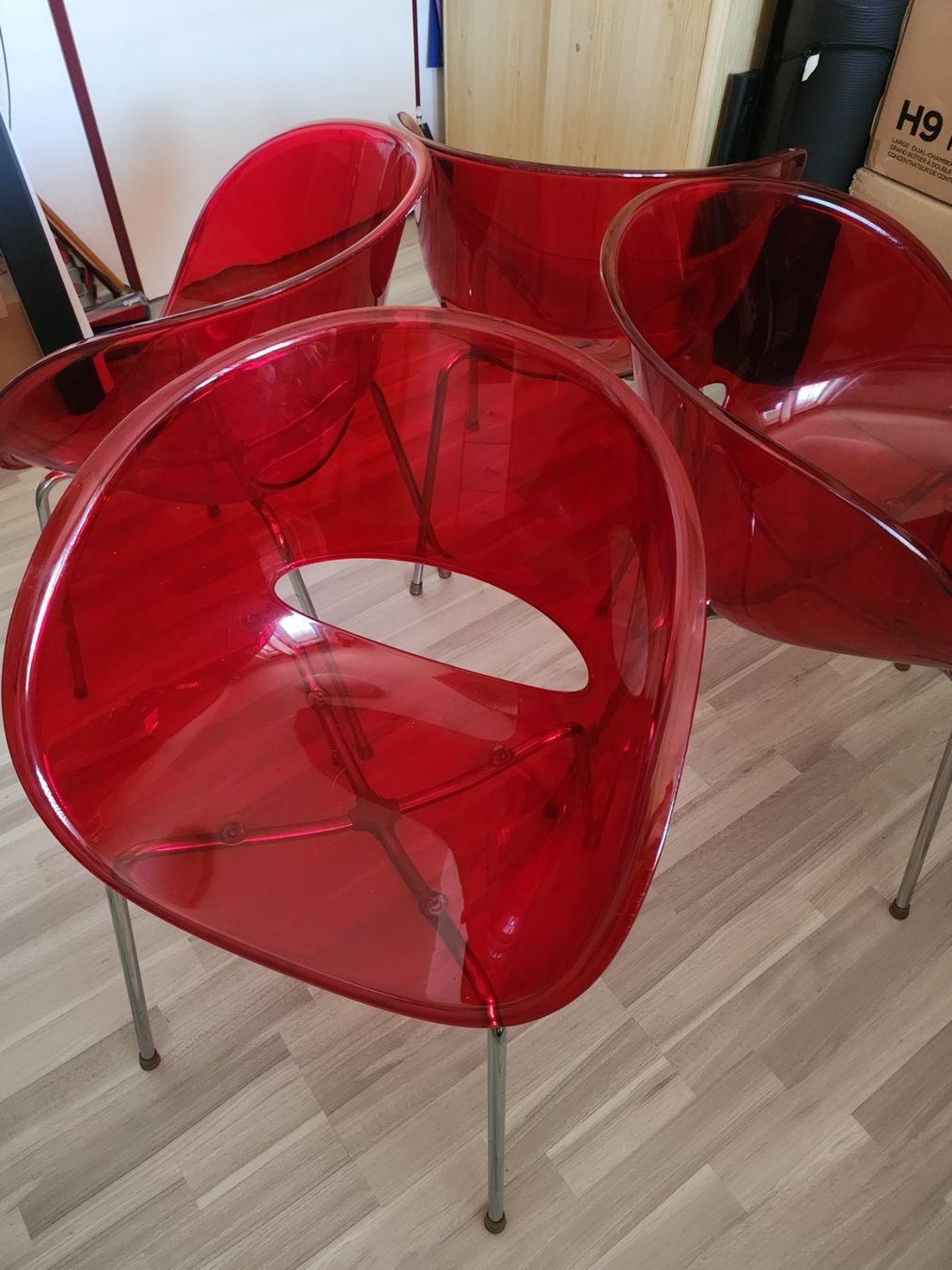 Sedie: Stühle transparent rot Metallgestell 4 Stk. – Usato da Neftenbach venduto da ycc_55kr 2