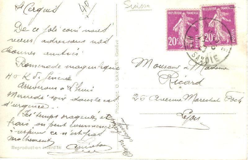 Cartoline postali: St. Cergue + 1938 – Usato da Emmenbrücke venduto da teestube 1