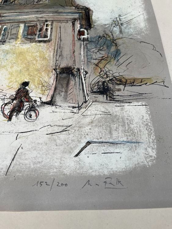 Grafica & Litografie: HANS FALK LITHOGRAPHIE SIGNIERT NUMMERIERT – Usato da Gersau venduto da grafik-kunst 4