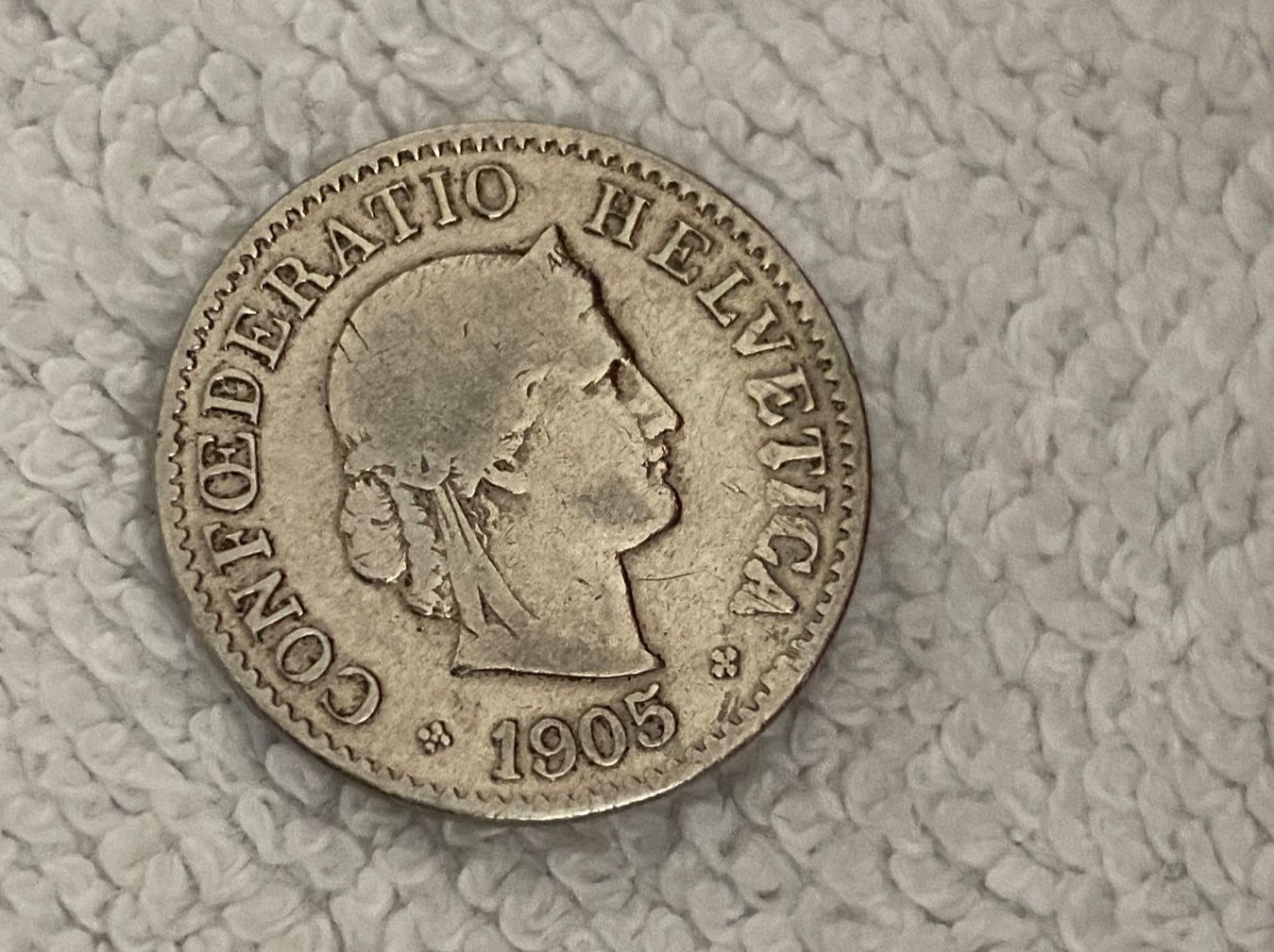Tutti le monete: 5 centimes/rappen 1905 abart – Usato da Nyon venduto da Ilmi09