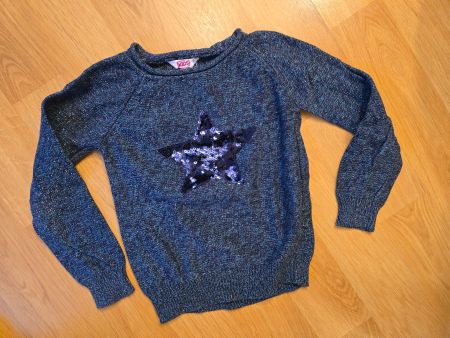 Pullover blau mit Sternmotiv Grösse 128