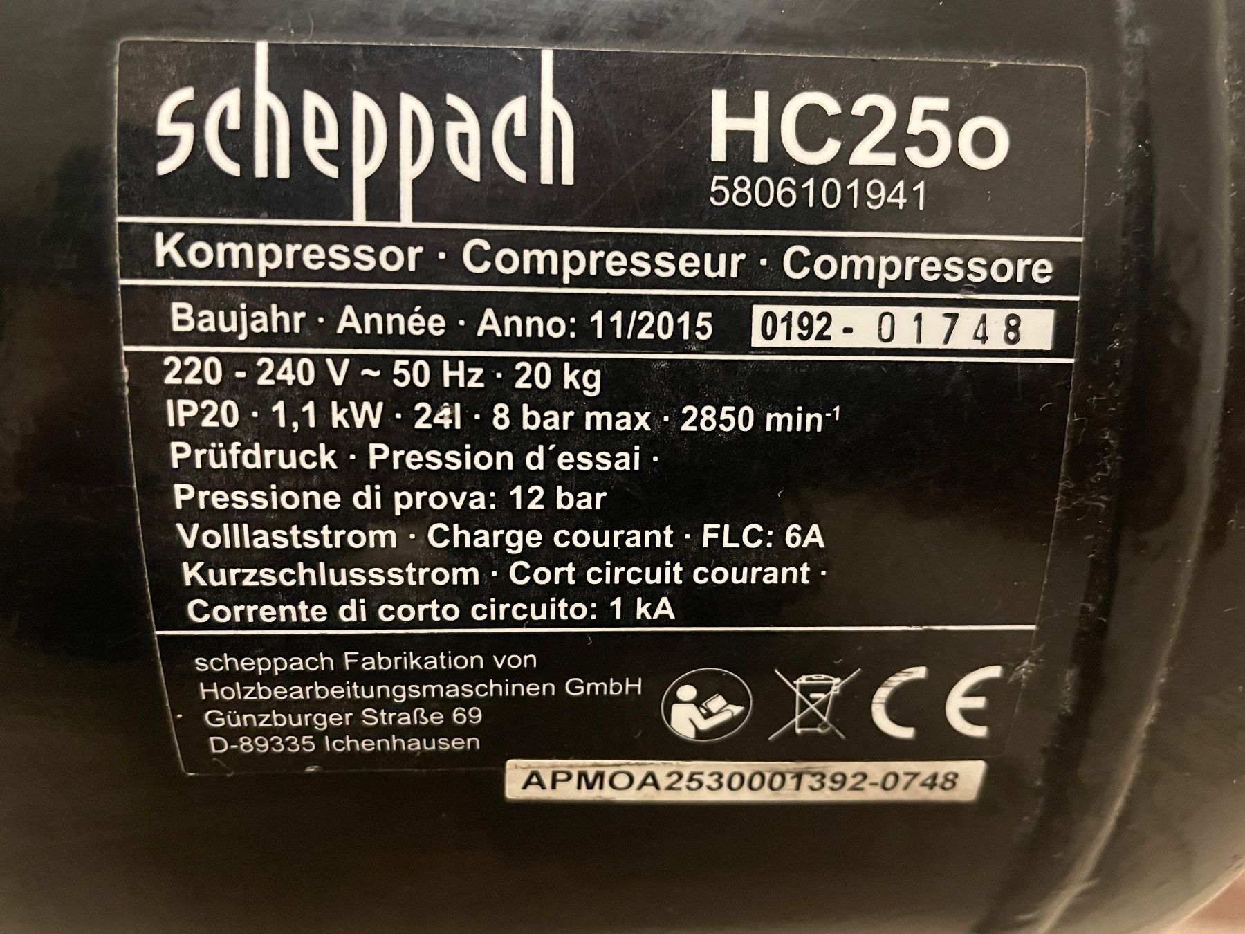 Scheppach Compresseurs: Compresseur Scheppach – D'occasion à Siviriez par alaindumas 3