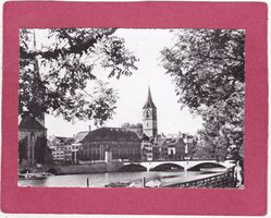 Zürich Limmat mit Helmhausbrücke 1945