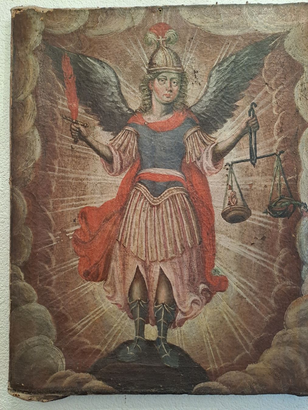 Dipinti: GemGemälde Erzengel Michael mit Seelenwaage – Usato da Sursee venduto da Antiquitas... 6