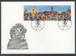 2010, FDC, 100 Jahre Basler Fasnachts-Comité (Nr. 1335–1337)