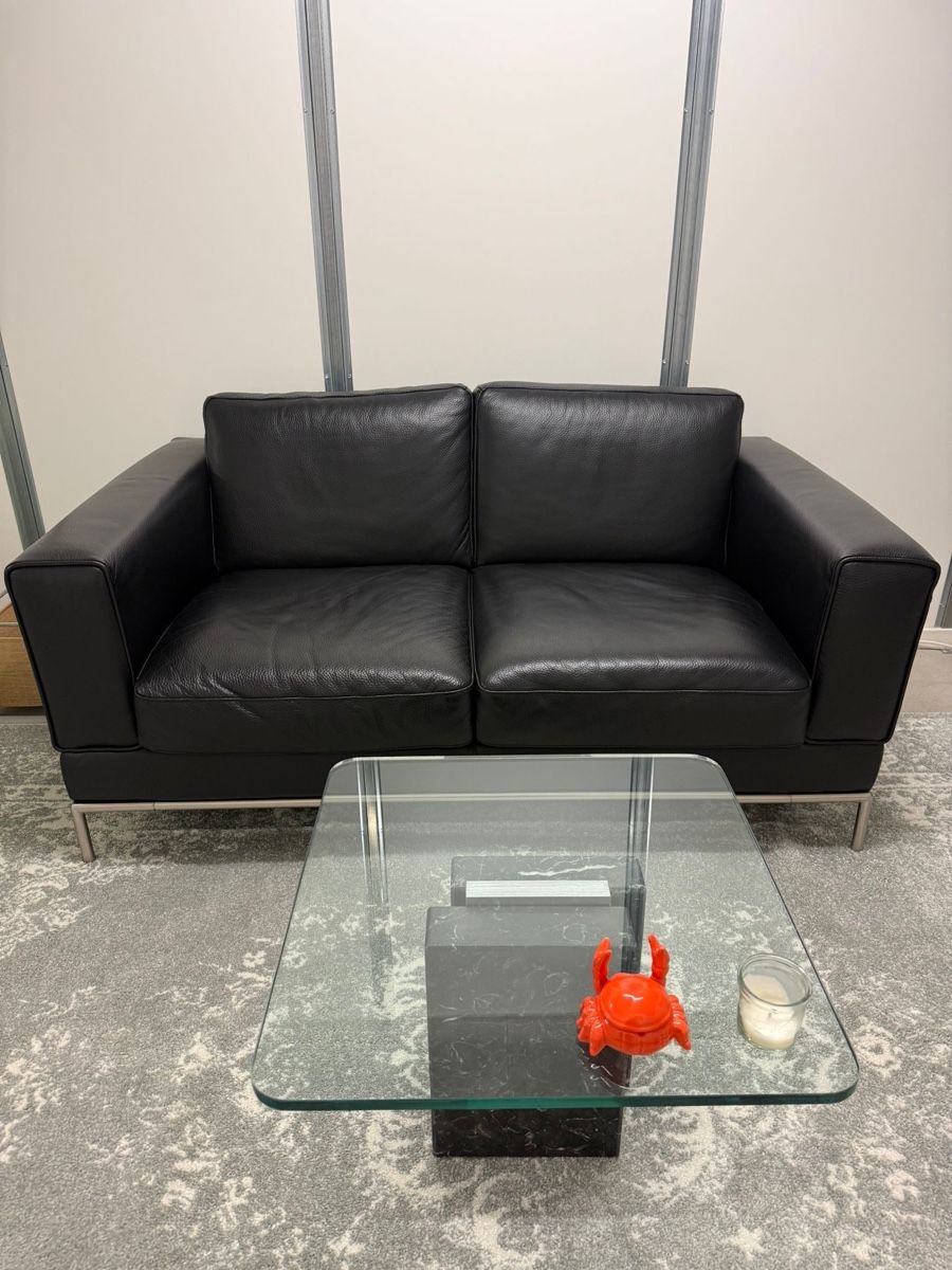 Sofas: Schwarzes Ledersofa – Gebraucht aus Pfaffhausen von marlymota