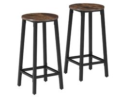 2 Barhocker Corby Industrial Holz dunkel Eiche Sonoma