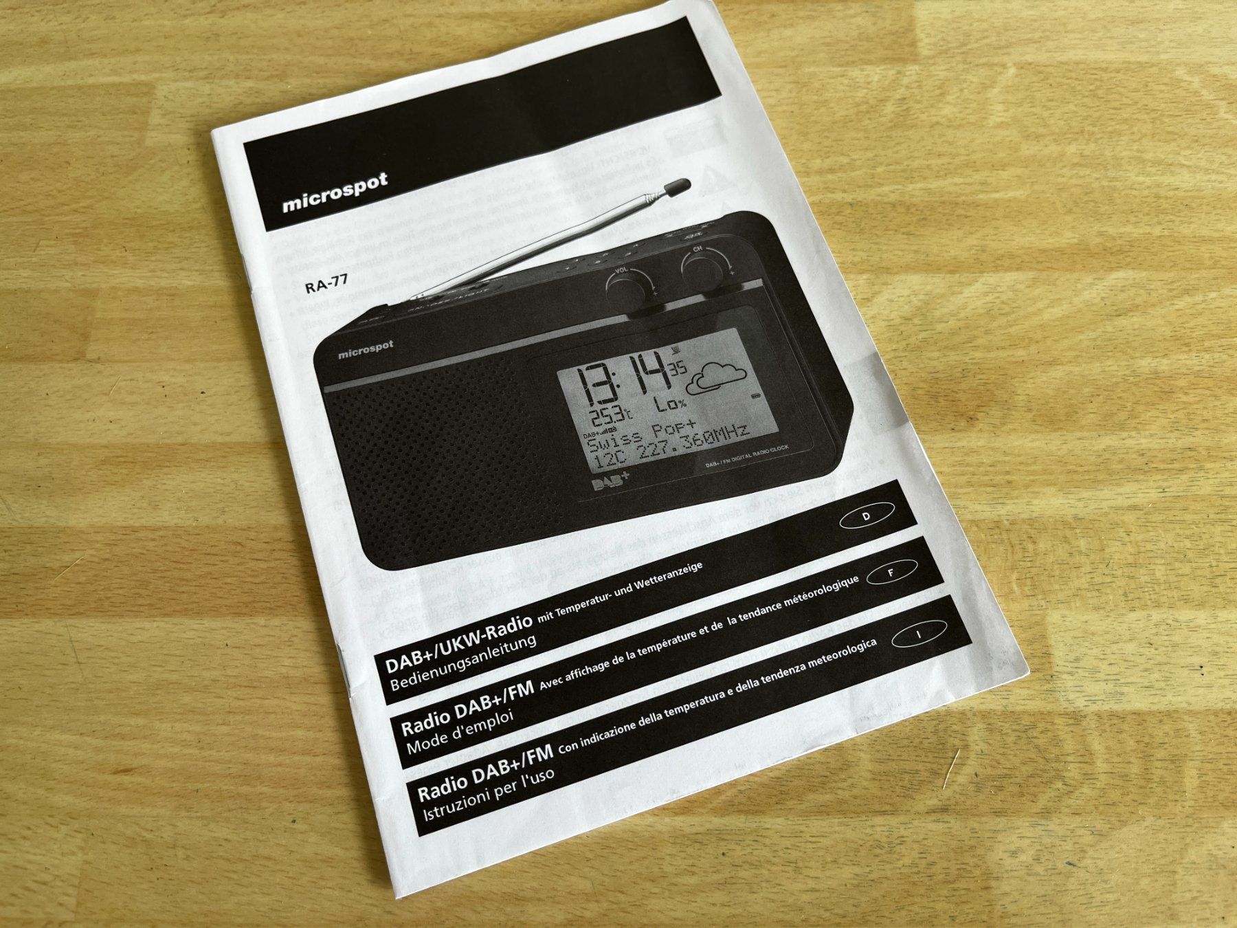 Microspot Radio: DAB+ Radio Microspot RA-77 – Usato da Wattwil venduto da Baschi77 7