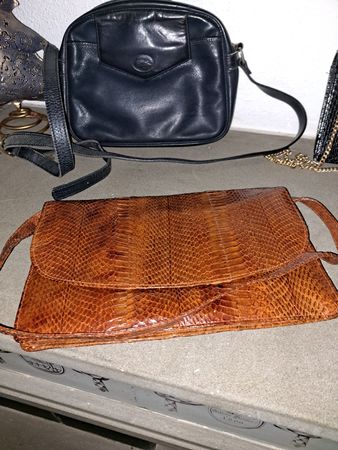 Schicke Vintage Handtasche in Reptil 