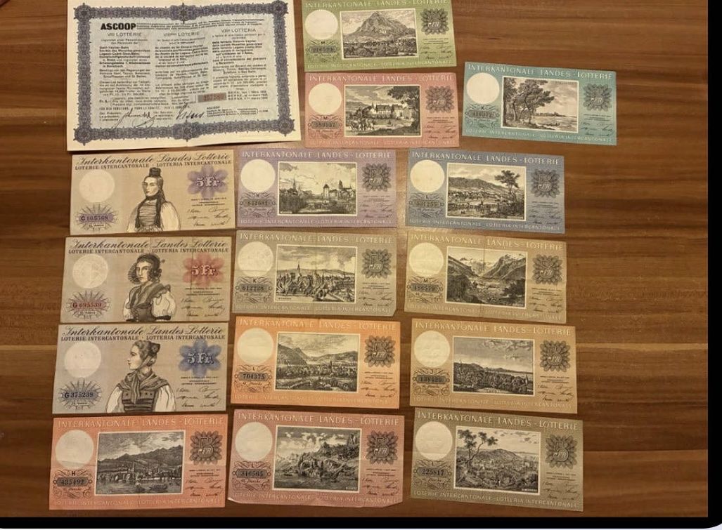 Banknoten: Lot 93 Banknoten – Gebraucht aus Dällikon von Woldbanknoten 2