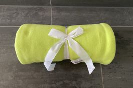 Kuschelige Fleece-Decke, neu & ungebraucht, neongrün