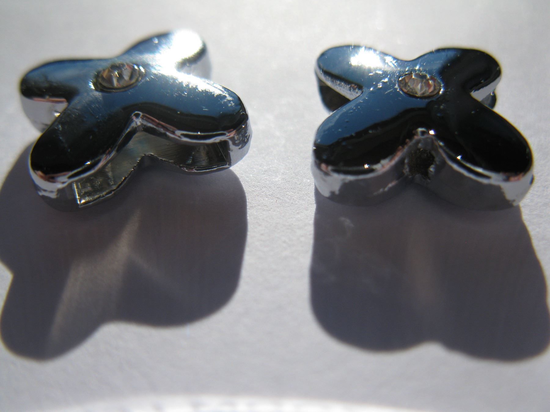 Perle (finte): 5 Metallperlen 12mm, Schiebeperle X mit Strass 2 in 1, – Nuovo e nell'imballaggio originale da St. Margarethen TG venduto da LuanaKa 1