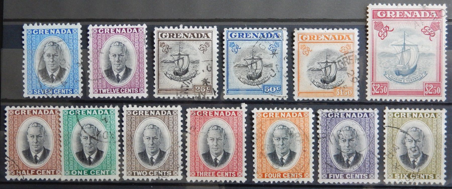 Tutti i francobolli: Grenada British Kat. 143-155 gest. 1951 – Usato da Zürich venduto da Muehlekauf