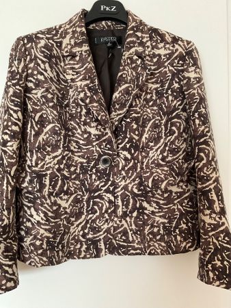 Petite KASPER 100% Seiden Jacke Blazer Gr S NEU braun/beige