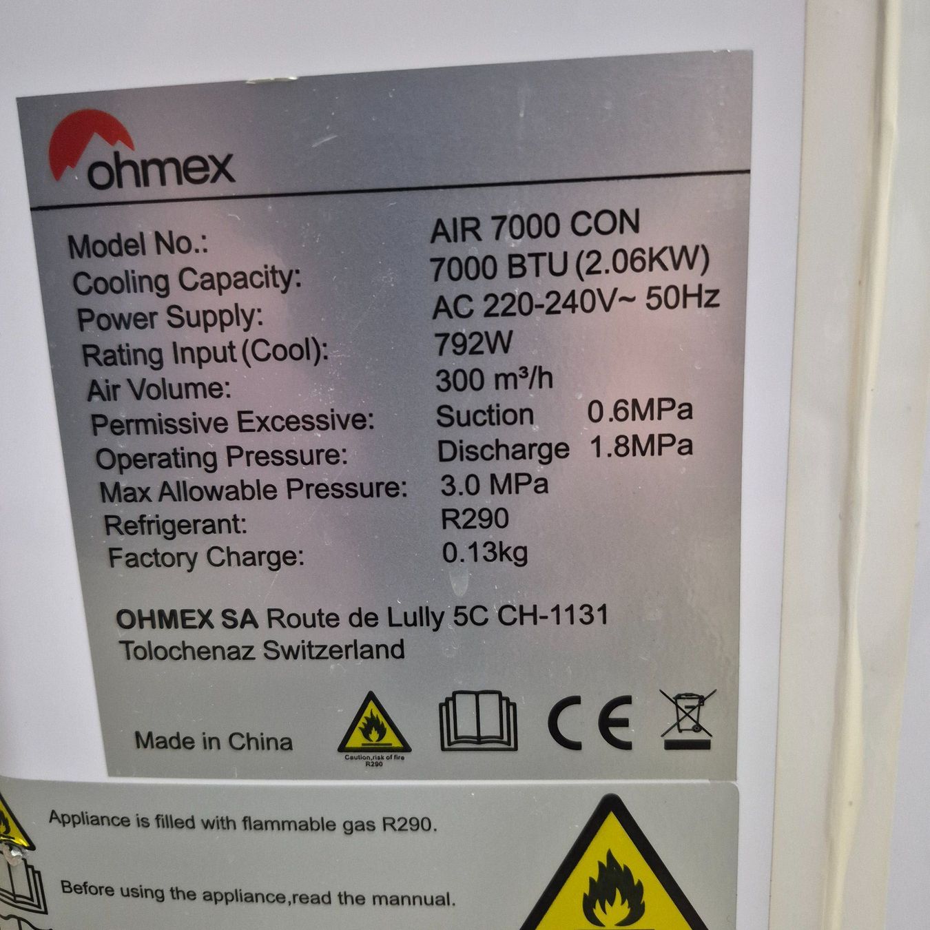 Ohmex Condizionatori: Klimaanlage ohmex AIR 7000 CON – Usato da St. Gallen venduto da damba 1