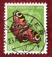 Nr. J 159 Tagpfauenauge GESTEMPELT  1955  