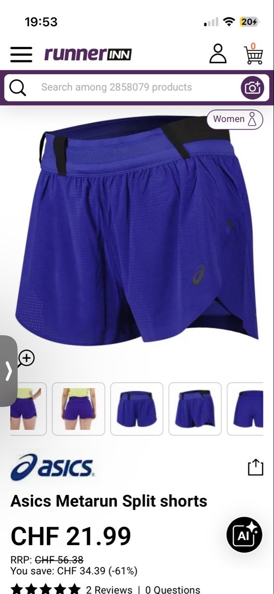 Asics Pantalons: Asics Meta Run Laufshorts Gr. S – D'occasion à Zürich par vintage_for_you 2