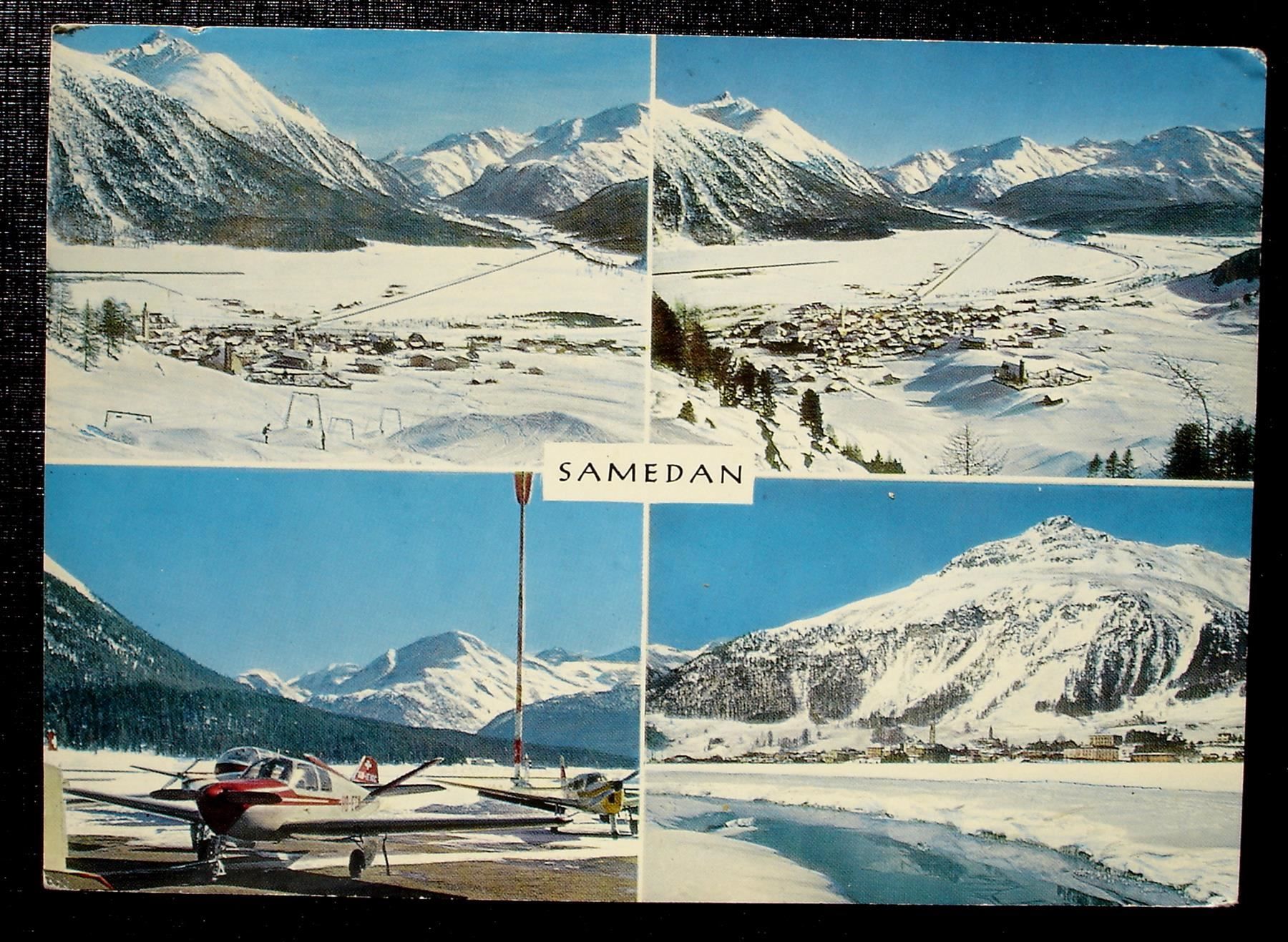 Ansichtskarten: SAMEDAN Skilift - Flugzeug – Gebraucht aus Jona von philajona